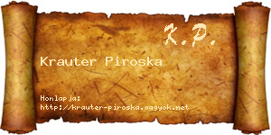 Krauter Piroska névjegykártya
